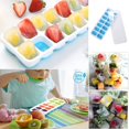 thumbnail image 3 of Flexible Silicone Ice Cube Trays, 2 Pack, Easy-Release, Spill-Resistant Removable Lid, Food-Grade Material, Durable, Bpa Free, Stackable For Efficient Freezer Organization, 3 of 7