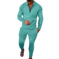 thumbnail image 1 of Innerwin Jogger Sets 2 Pcs Mens Tracksuit Set Sports Two Pieces Casual Sweatshirts+Pant Outfits HCXTZ-3 M, 1 of 2