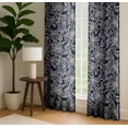 thumbnail image 4 of Vargottam Extra Long Cotton Curtains - 108" Length Drapes for High Ceilings or French Doors - 52"x108", Light Filtering Rod Pocket/Back Tab Drapes, Set of 2 Panels - Abstrct Floral Design (Blue), 4 of 8