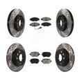 thumbnail image 1 of Transit Auto Front Rear Coated Drilled Slotted Disc Brake Rotors and Ceramic Pads Kit for Car Volkswagen Golf SportWagen KDC-100491, 1 of 11