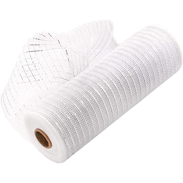 Deco Mesh for Wreath 10 Yards Easter Deco Mesh for Wreath Making 10 Inch X 30 Feet Each Roll Metallic Foil Poly Mesh Ribbons for Spring Mardi Gras Valentine Diy Crafts Swags Decor