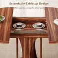 thumbnail image 4 of Virans 43.3"-59" Extendable Round Dining Table for 6-8,Kitchen Dining Table with Double Curved Base & Back Panel Buckle Top,Modern Circle Dinner Table for Kitchens,Dining Rooms,Living Rooms,Walnut, 4 of 9