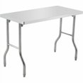 thumbnail image 1 of BeesClover Table de Travail Commercial Poste de Travail, Table Pliante en Acier Inoxydable avec Pied de Réglage en Métal pour Cuisine, 1 of 7