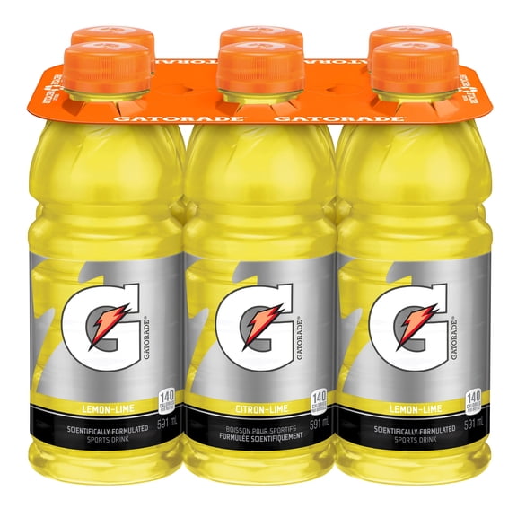 Gatorade Lemon Lime Sports Drink 6 x 591 mL, Bottles