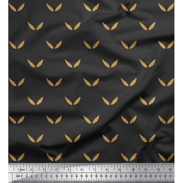 Soimoi Gray polyester Crepe Fabric Brush Stroke Abstract Printed Fabric 1 Yard 52 Inch Wide
