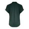 thumbnail image 4 of 2025 Women Spring Summer Clothing Women Fall Shirts Solid Button Back Ruffled Oversized Tee for Women Trim Blouse Casual Short Womens Blouses Button Down Sleeve Blouse, 4 of 4