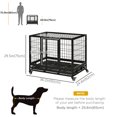 thumbnail image 3 of PawHut Cage pour Chien Robuste pour Grands et Moyens Chiens avec Roues Verrouillables et Plateau, 3 of 9