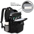 thumbnail image 4 of 22L Black Backpack For School College And Travel: Water Bookbag, 4 of 9