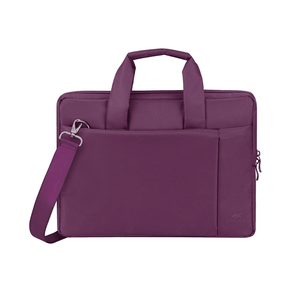 RivaCase 13.3" Laptop Bag and Briefcase-Style Shoulder Case, Polyester, Purple