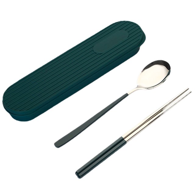 1 Ensemble de Couverts Cuillère Fourchette de Qualité Alimentaire Miroir Poli Polir Bord Lisse Réutilisable Résistant à la Chaleur à Manger Cuillère en Acier Inoxydable Baguettes de Fourchette avec Coffret de Rangement pour la Maison