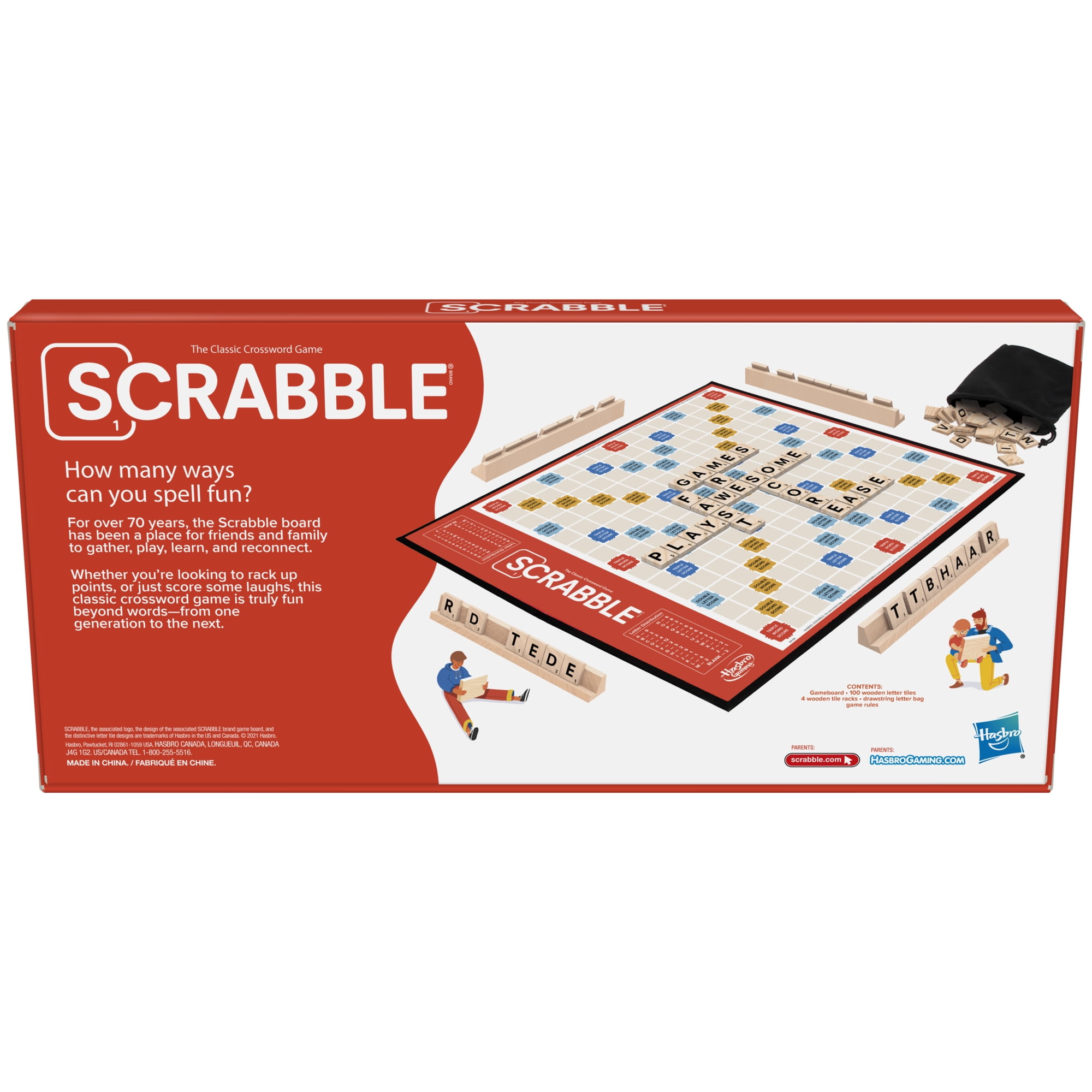 Hasbro Scrabble Board Game, The Classic Crossword Game (English)