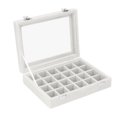 thumbnail image 4 of Small Velvet Jewelry Box Organizer 24, Practical 24 Compartments Jewelry Organizer Box Removable  For Household White, 4 of 8