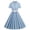 Light Blue, variant on Meichang A Line Dresses for Women Tunic Button Up Dot Print Midi Dress Vintage Flared Swing Casual Sundress Elegant Lapel Short Sleeves Party Work Dresses