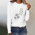 thumbnail image 2 of Pisexur Hauts pour Femmes Mode d'Automne T-Shirt à Imprimé Graphique Amusant Col Rond Manches Longues Chemises pour Femmes Chic Décontracté Hauts de Sortie Confort Polyvalent Blouses Légères, 2 of 4