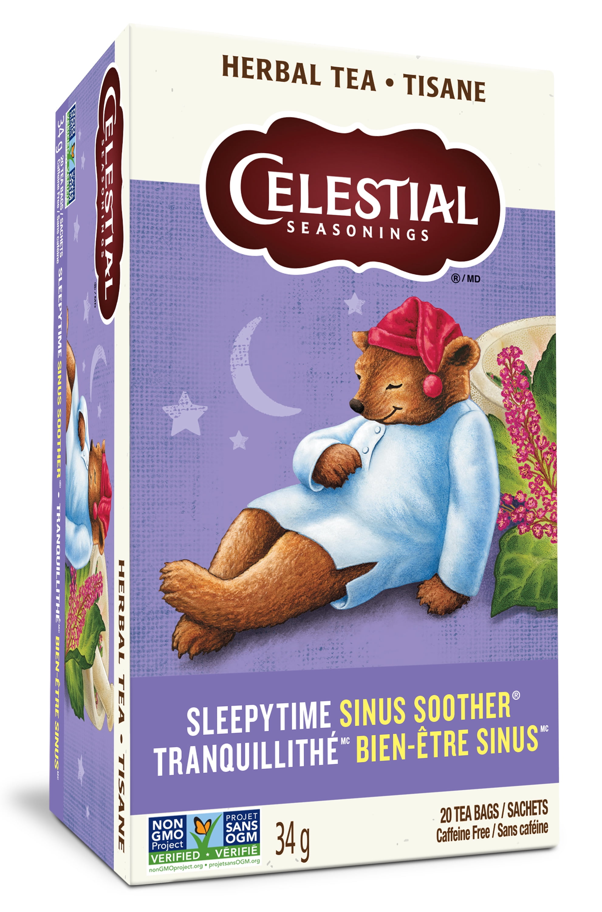 Celestial Seasonings Sleepytime Sinus Soother, Caffeine Free, Herbal Tea, 20 bags