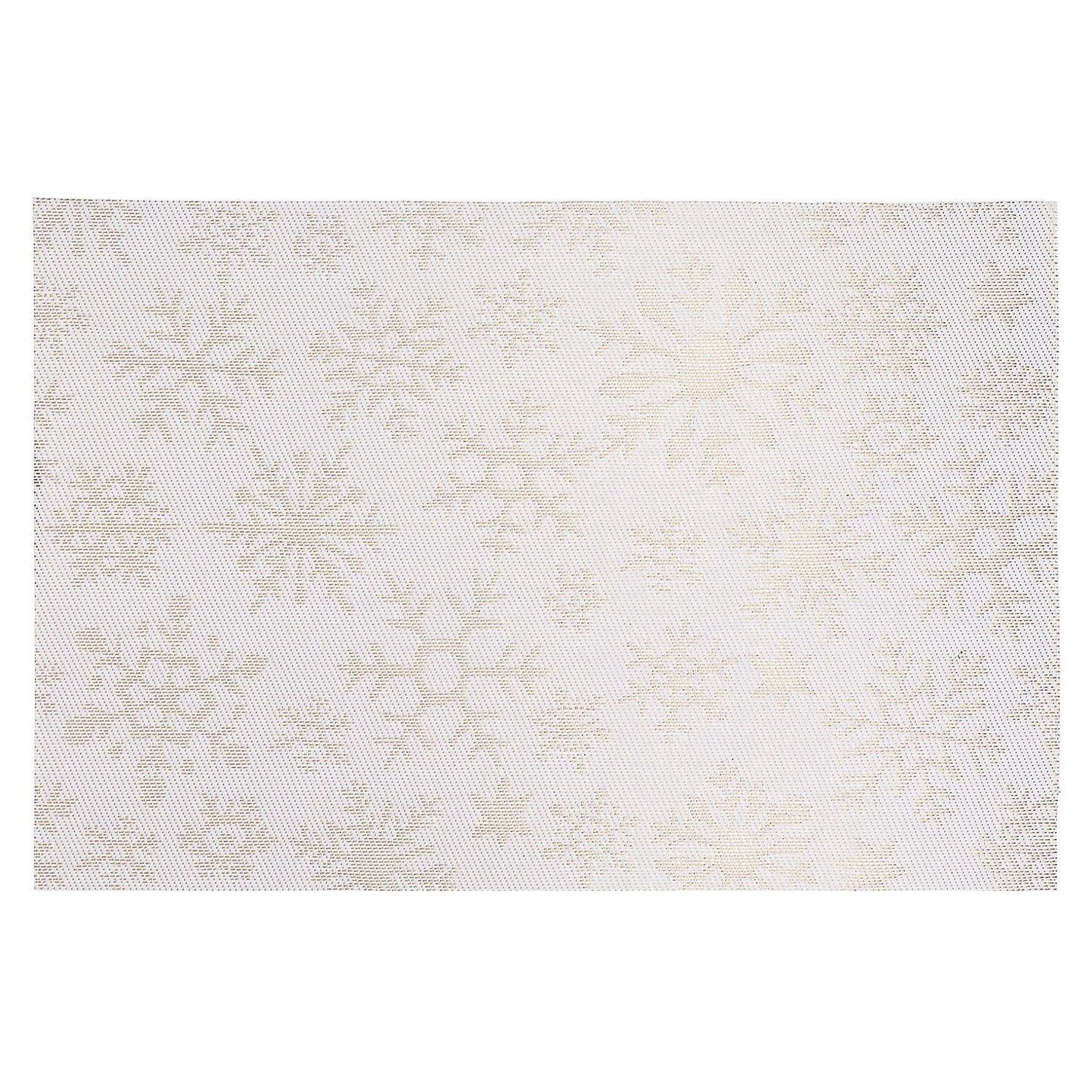 Vinyl Placemat (Flocon De Neige Sur Or Blanc) - Set of 12