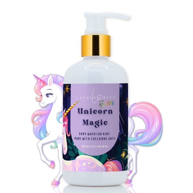 Unicorn Magic Kids Natural Body Wash - Deep Hydration & Gentle for All Skin Types - 8 oz by LatherGreen