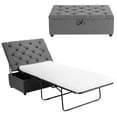 thumbnail image 1 of Costway Ottomane-Lit Pliable avec Matelas Lit d'Appoint Convertible Gris, 1 of 10