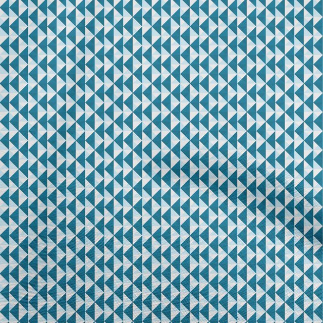 oneOone Polyester Spandex Teal Blue Fabric Geometric Craft Projects Decor Fabric Printed By The Yard 56 Inch Wide