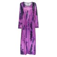 thumbnail image 4 of CEHVOM Women's Fashion Casual Round Neck Long Sleeve 3D Printed Long Dress, 4 of 6