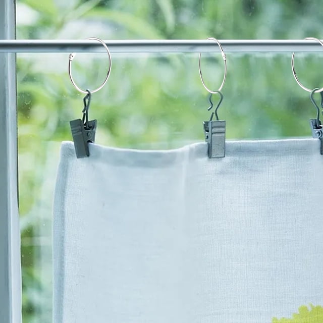 Catégorie de Produit Crochets 1 Anneaux de Rideau pour Ouverture 50 mm – Pinces Métalliques pour Rideaux et Tringles à Rideaux Anneaux Ronds Anneaux de Rideau de Douche Finition Argent