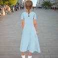 thumbnail image 4 of Tranfacy Robe d'Été pour Filles, Robe Maxi pour Jeunes Filles, Robe à Manches Courtes pour Fille, Robe de Princesse à la Mode et Mignonne, Robe Respirante Douce et Confortable, 4 of 4