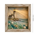 thumbnail image 3 of Sea Glass LED Light Box Wooden Frame Nautical Decor, 3 of 7
