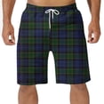 thumbnail image 1 of Diufon Men's Casual Shorts Spring Summer Wide Leg Loose Plaid Printed Elastic Waisted Drawstring Sport Shorts, 1 of 4