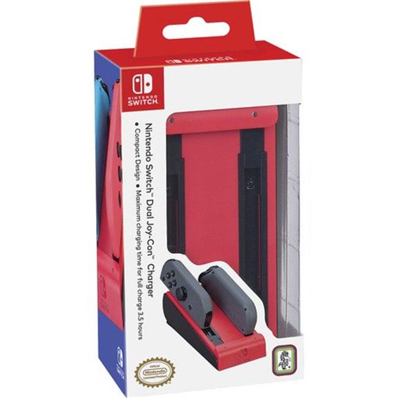 RDS Industries 663293109685 Dual Joy-Con Charging Dock for Nintendo Switch Game, Red