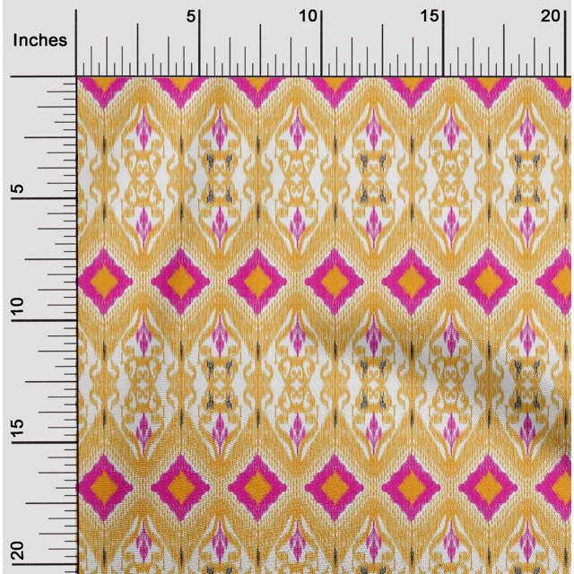 oneOone Silk Tabby Fabric Geometric Ikat Decor Fabric Printed BTY 42 Inch Wide