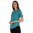 thumbnail image 3 of Inkmeso Coupe Régulière Col Rond Uni pour Femmes Manches Courtes Décontractées Tee-Shirt Doux, 3 of 6