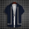 thumbnail image 2 of CHUANK Simple Stripe Men‘s Shirt Hawaiian 3D Print Unisex Blouse Short Sleeve Lapel Button Tops Loose Summer Oversize Beach Clothes, 2 of 7