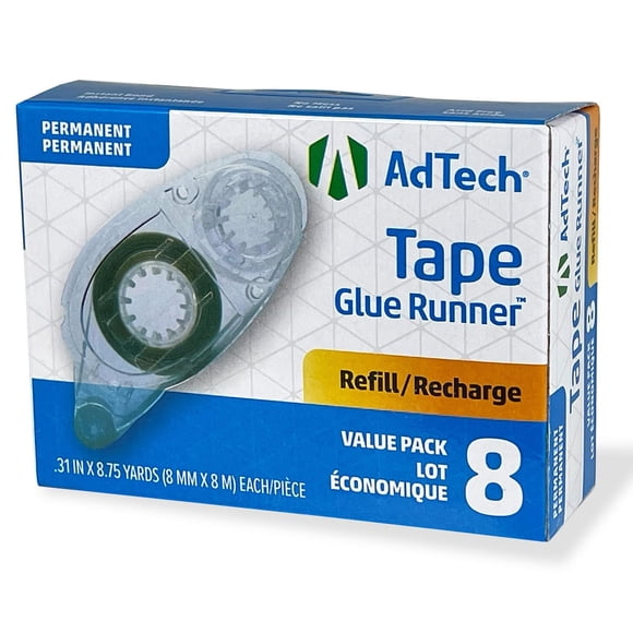 AdTech 8pk Glue Runner Refills Permanent Tape