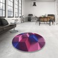thumbnail image 4 of Ahgly Company Tapis Rond Lavable en Machine Intérieur Transitionnel Orchidée Foncée Violet, 3 Pieds Rond, 4 of 7