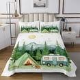 thumbnail image 1 of Erosebridal Happy Camping Coverlet Set King, RV Camper Bedding Set, Cartoon Camp Decor, 3 Pieces, 1 of 5