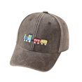 thumbnail image 1 of MIASHUI Kids Baseball Cap Cute Embroidery Adjustable Vintage Washed Hat for Boys Girls,Coffee,2-8 Years, 1 of 6