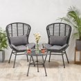 thumbnail image 2 of Noble House la Habra Ensemble de Conversation en Osier pour Extérieur 3 Pcs Gris, 2 of 12