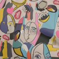 thumbnail image 1 of oneOone Viscose Jersey Dusty Gray Fabric Abstract Comic Face Sewing Craft Projects Fabric Prints By Yard 60 Inch Wide, 1 of 5
