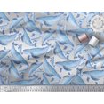 thumbnail image 2 of Soimoi Gray polyester Crepe Fabric Whale Ocean Print Fabric by Yard 42 Inch Wide, 2 of 3