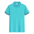 thumbnail image 4 of asjyhkr Mens Button Golf Shirts Short Sleeve Classic Stretch Pullover Moisture-Wicking Fashion Collared T-Shirts, 4 of 5