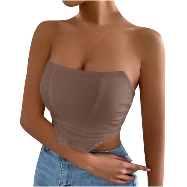 Birdeem Womens Fashion Solid Slim Backless Tanks Top Short Breast Wrap Vest