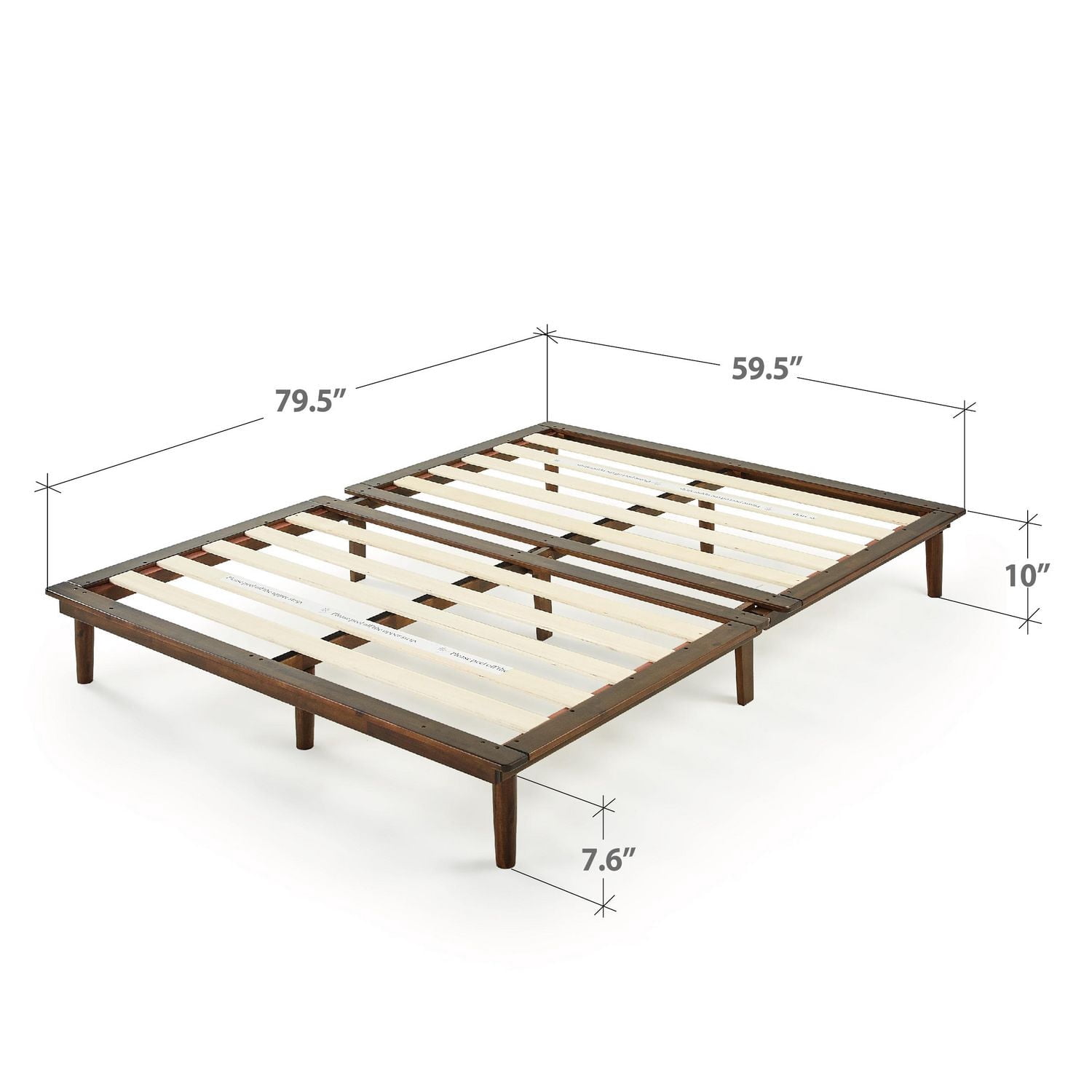 Cadre de lit plateforme en bois d’acacia Zinus Bobbie 10 po