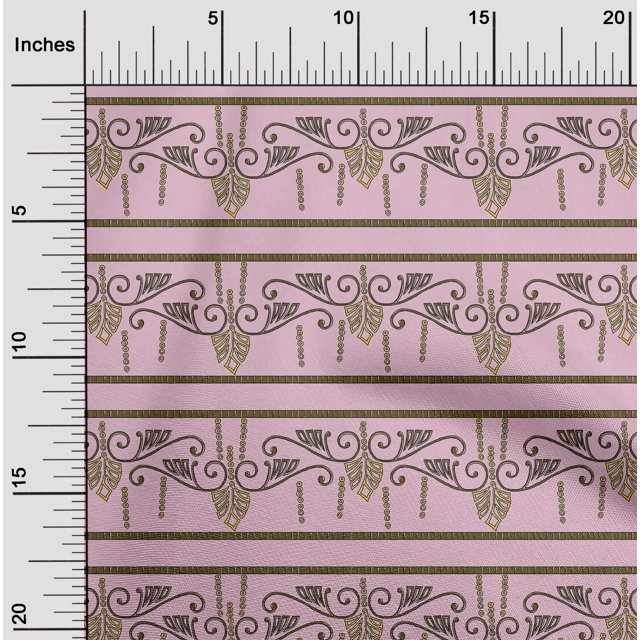 oneOone Cotton Flex Fabric Swirl & Floral Block Printed Craft Fabric BTY 40 Inch Wide