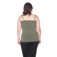thumbnail image 3 of White Mark Universal PS132-08 Plus Size Lace Trim Tank Top, Olive - One Size, 3 of 4