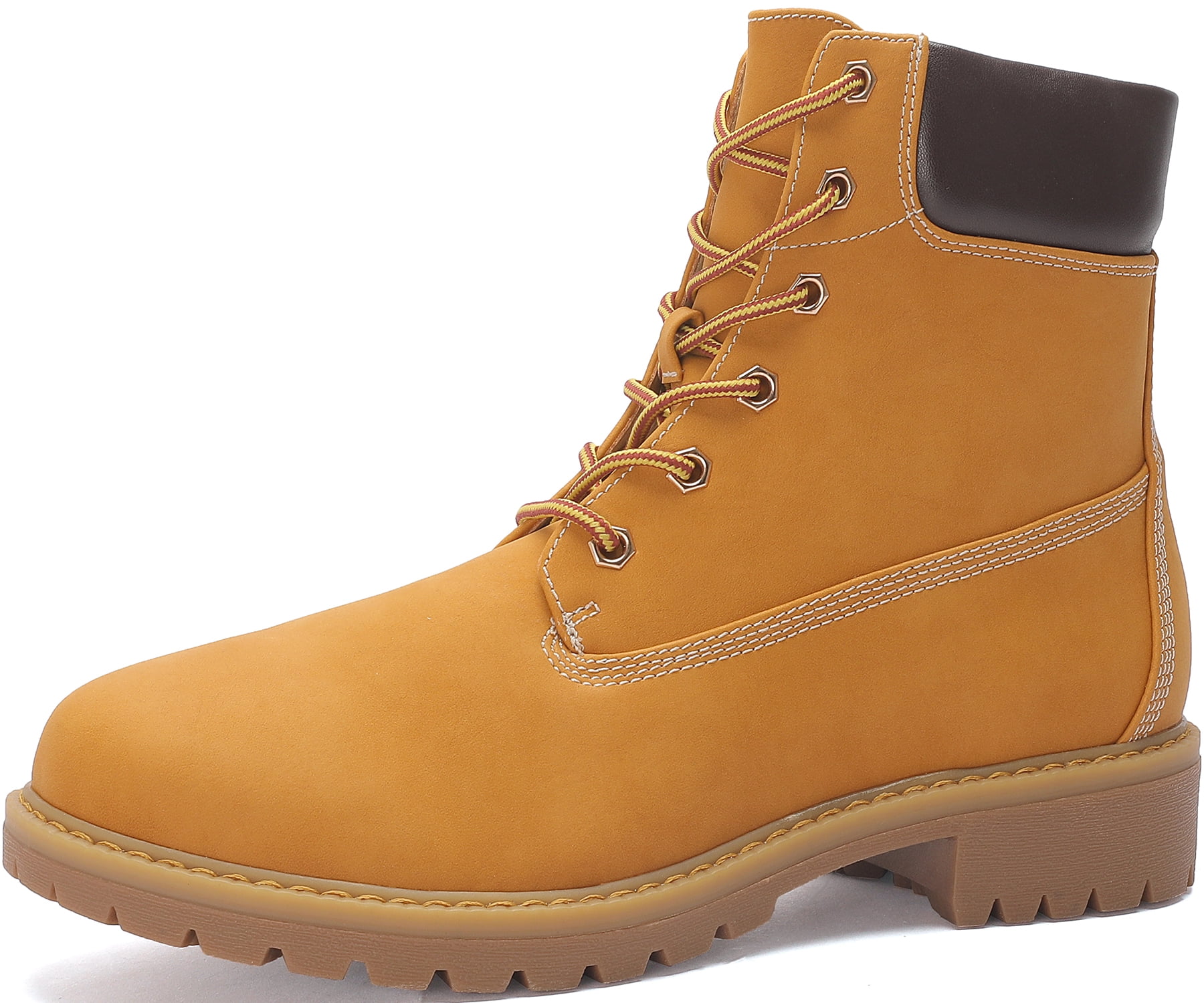 Women Work Boot Slip Resistant Lace-up Bootie Steel Toe Outdoor Shoes High Top Yellow 8