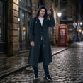 thumbnail image 3 of 1 Pce Imperméable Long Réutilisable en EVA pour Homme, Manteau Trench Coupe-Vent et Imperméable pour la Randonnée, la Pêche, la Marche de Chien, les Activités de Plein Air, Noir-TG, 3 of 6