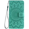 thumbnail image 4 of Wallet Case, Embossed Sunflower Premium PU Leather Folio Flip Kickstand Card Slots Wrist Strap Cover for iPhone 6Plus/6SPlus(Green), 4 of 7