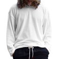thumbnail image 2 of RXIRUCGD T-Shirt Blouse à Manches Longues et Col Rond pour Hommes, Couleur Unie, Blanc, Taille : TG, 2 of 8