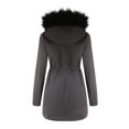 thumbnail image 4 of LSLJS Women Plus Size Winter Warm Composite Plush Button Lapels Jacket Outwear Coat, 4 of 5