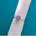 thumbnail image 2 of Created Alexandrite Ring, 925 Sterling Silver Ring, Alexandrite Ring, Color Change Stone Ring, Round Cut Alexandrite Ring, Ring for Gift Wedding Gift, 2 of 3